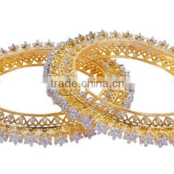 Indian Beautiful American Diamontic Gold Plated Bangle photo-2