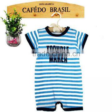 baby boys clothes factory baby summer striped bodysuit with chest prints letter