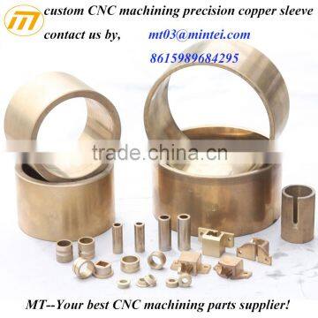 custom precision CNC turning copper/ brass/ bronze spacer sleeve