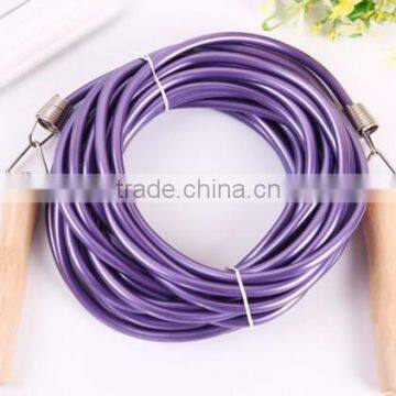 Speed jump ropes with wooden handle/woode handle jump rope/cheap jump ropes/Adjustalbe speed jump ropes/Cable speed jump rope