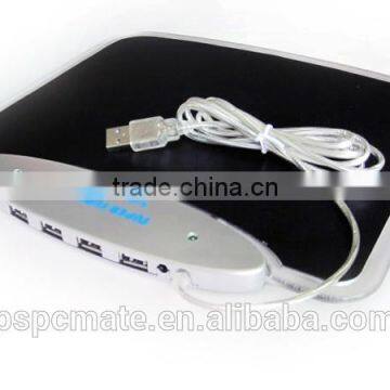 Blue LED Light Mousepad Mouse Pad Mat + 4 Ports USB HUB for PC Laptop Computer photo-4