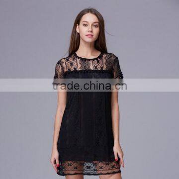 Latest Design Lady's Tassel Sexy Lace Evening Dress/ photo-2