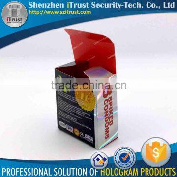 Free Samples Cheap UV Offset Package 2D / 3D Holographic Box for Condom photo-3
