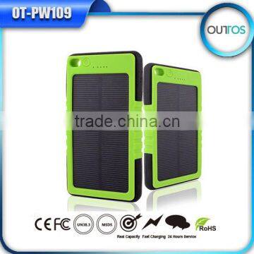 8000mAh Active Waterproof Solar Portable Power Bank Charger