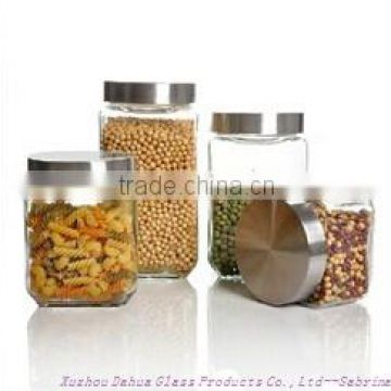 Large glass jar kitchenware food storage jar with lid