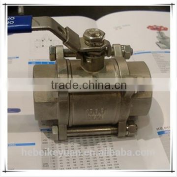 threaded BSP/NPT stainless steel pipe fitting 3PC Ball Valve