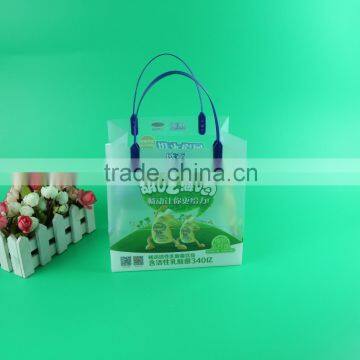 cheap plastic drink bag handle plastic bag with logo print for drinks