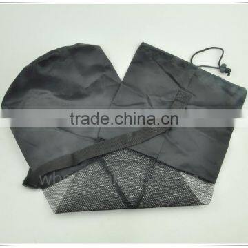 Black Cell Phone Nylon Mesh Drawstring Pouch Bags