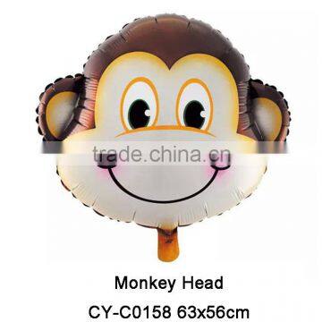 Monkey Head shape foil balloon Animal head helium balloon for party decoration kids play