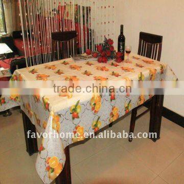 Decorative plastic tablecloth with fruit