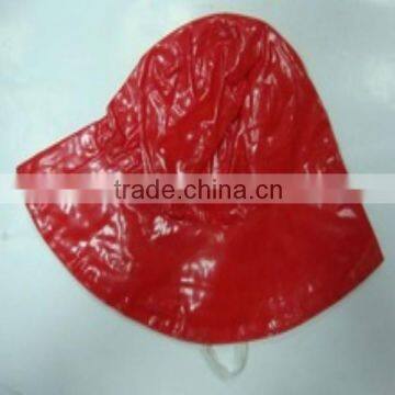 factory good quality pvc red or other colors rain hood/ bonnet caps/ raingear