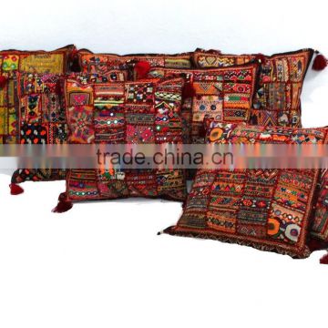 vintage embroidered patchwork pillow covers sari patch cushion