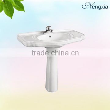 B80-1 sanitary ceramic big size bathroom pedestal shampoo basin