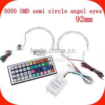 Hot Selling DC12v Epistar Chips 5050 Smd White PCB Semi Circle 92mm Angel Eyes Rgb Led Light for vw