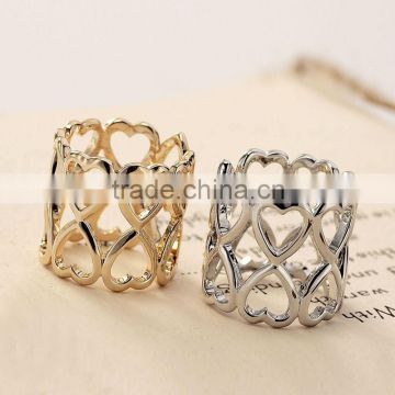 fashionable metal alloy heart shape scarf ring