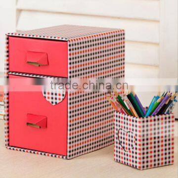 The new CD boxes double drawer storage box pink drawer box pen container storage box
