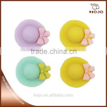 Most Popular DIY Flat Back Cartoon Accessories Hair Decoration 6pcs/set Hat Shape
