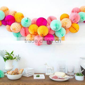 Decoration Garland Honeycomb Paper Flower ball Lantern Paper Pom Poms