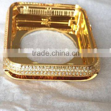 First Coming Luxury Gold Housing for Apple Watch,for Apple Watch Gold Housing with Diamonds by Handmade