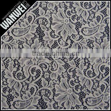 2015 hottest sale grey color floral design nylon spandex lace fabric for lace dress 3049