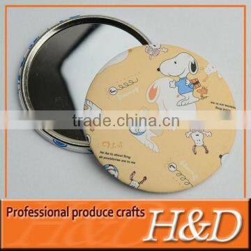 cartoon souvenir cheap tin pocket mirror maker