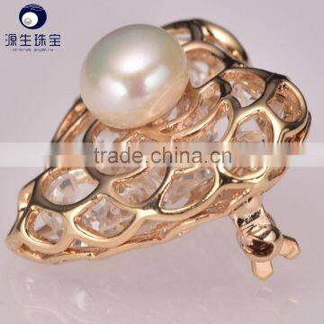 pearl rhinestone heart shape pearl brooch for decoration