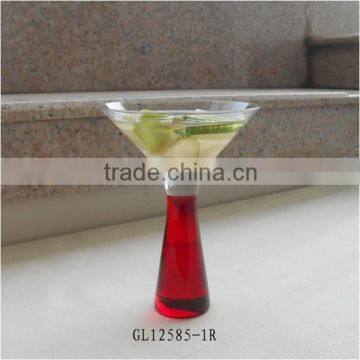 2015 Handmade red stem small clear glass martini glass