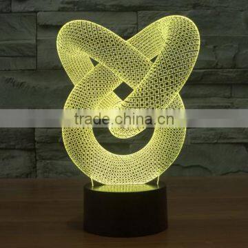 Mosunx Busines Night Light Optical 3D Chain Link Lighting Laser Cut Desk Lamp With USB Port LED for Children photo-2