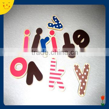 Cute design color wooden alphabet nice fridge magnet