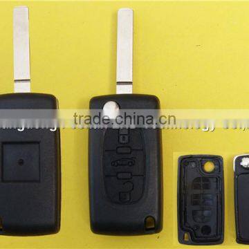 Folding Flip Remote Key Shell Case Fob 3 Button for Peugeot 307 with battery place