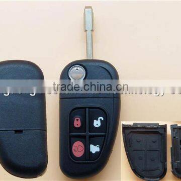 High Quality Flip Folding Remote Key Fob Cover Case for 2002 2003 2004 2005 2006 2007 2008 Jaguar S-type X-Type 4 Button Car Key