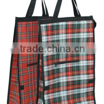 Folding shopping bag trolley