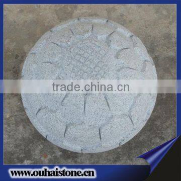 Beautiful lotus patterns natural sesame white color stone spheres manufacturer