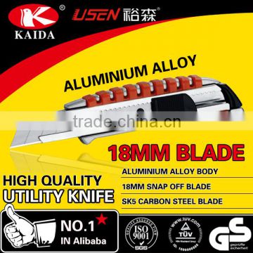 tool cutter 18mm Snap Off Blade Aluminium Alloy Auto lock Utility Cutter Knife