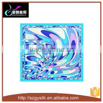 12mm Twill Peacock Feathers Pattern Screen Printing Silk Scarf