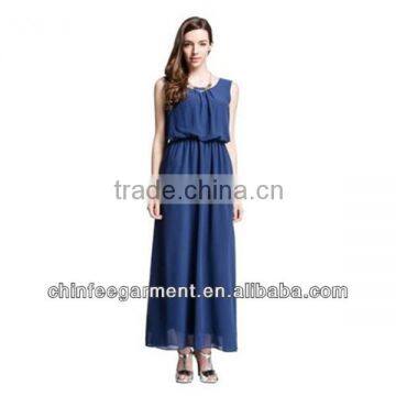 Casual Women Sleeveless Chiffon Maxi Dresses