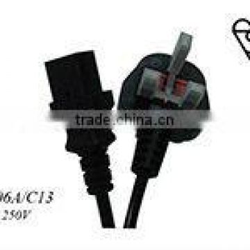 BS standard power extension cord bs power plug