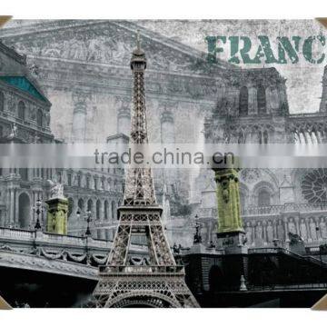 Eiffel Tower Printed canvas picture with LED light wall art home decoration