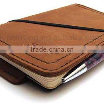 Leather notebook with pen hardcover notebook printing