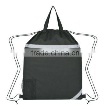 Reflecto-Insulated Drawstring Backpack-Black