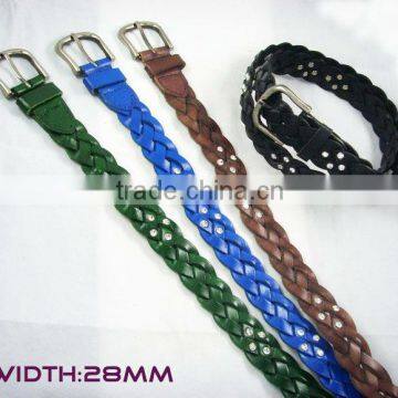 Genuine leather belt with alloy buckle