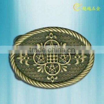 zinc alloy flower press belt buckle