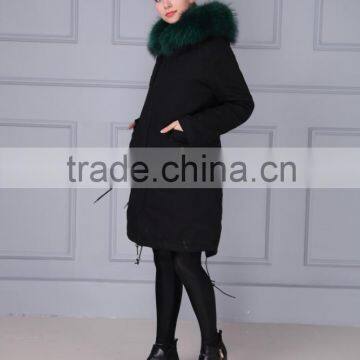 New Arrival High Quality Natural Fox Fur Lined Long Parka With Natural Raccoon Collar Supplier's Choice photo-5