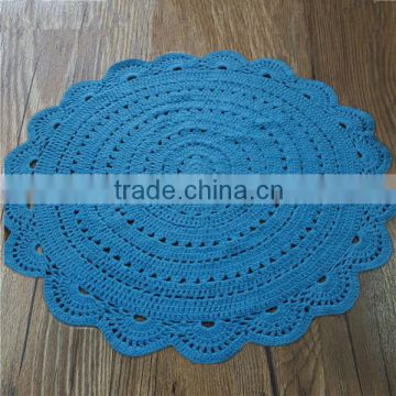 Popular blue color round shape Baby Room chunky knit blanket