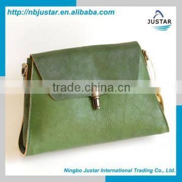 JST031 Hot New Stylish Popular Design Trapezoid PU Shoulder Women Bag in Green