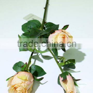 Wholesale Real Touch Rose Weddings Decoration Artificial Flowers Three Heads photo-3