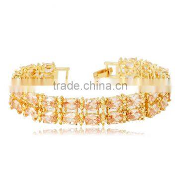 04108 lady girl leather bracelet gold chain