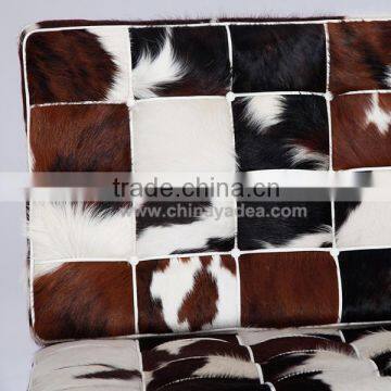Luxury Furniture Wholesale Reclining Chair Leather Barcelona Chair Knock off Cowhide Dining Chair photo-3