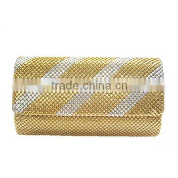 Foldable aluminium clutch evening bag made in china