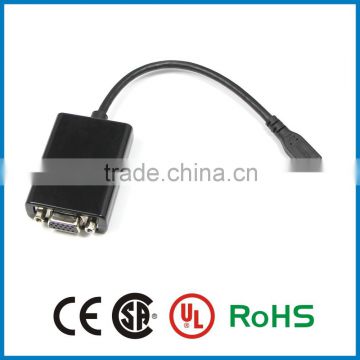 2015 newest factory wholesale High quality micro hdmi to vga converter cable male to male adapter cable